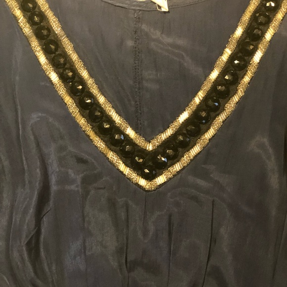 Navy cold shoulder dress - Picture 2 of 3